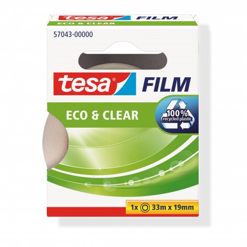 Tesa Eco & Clear adhesive film 19 mm x 33 m, transparent