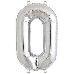 Foil Balloon numeri, argento, h=36 cm, 0
