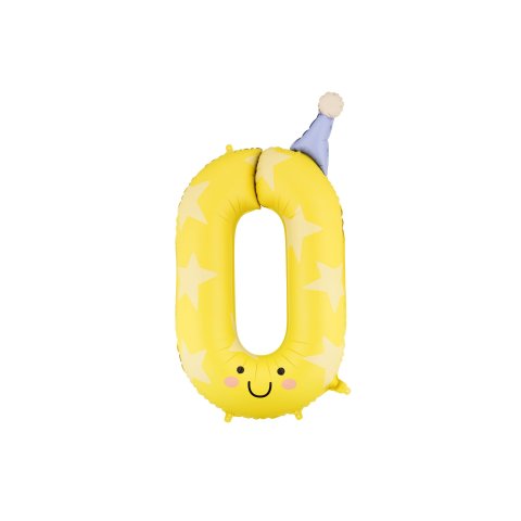 Foil Balloon numeri giallo, h = 86 cm, 0