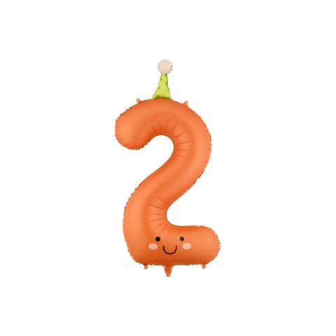 Números de Globo de Lámina naranja, h = 86 cm, 2