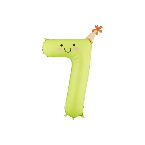 Foil Balloon Number light green, h = 86 cm, 7