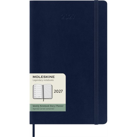 Moleskine calendario settimanale 12 mesi Taccuino settimanale 2027, DIN A5, copertina morbida, zaffiro (9523)