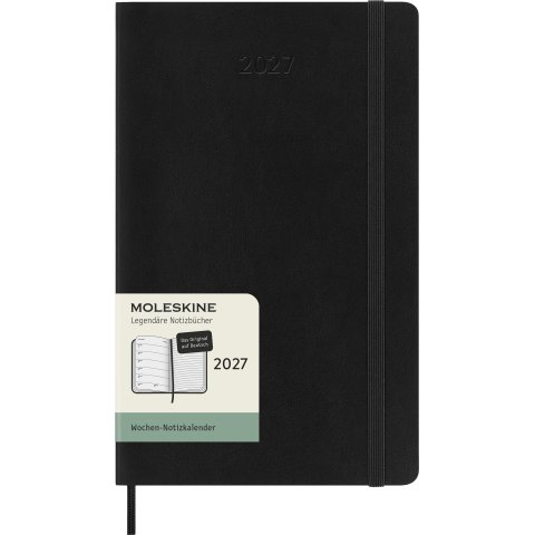 Moleskine Wochenkalender 12 Monate Weekly Notebook 2027, A5, Softcover, deutsch, schwarz (9530)