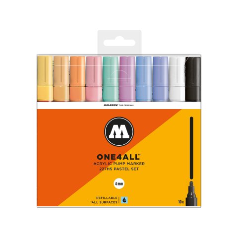 Molotow Lackmarker One4all 227HS, 10er-Set Pastell-Kit, (458)