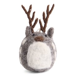 Gry & Sif, objetos de fieltro para colgar, 1 pieza, 9 x 5 x 4 cm, hecha a mano, gris ciervo