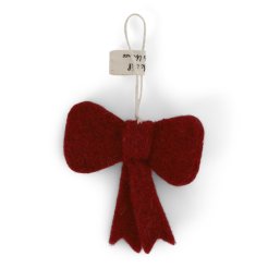 Gry & Sif, objetos de fieltro para colgar, 1 pieza, 7 x 5,5 cm, hecha a mano, lazo rojo