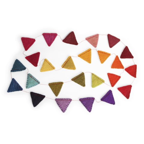 Gry &amp; Sif, felt articles to hang up Garland, l = 19 cm, handmade, colorful pennant