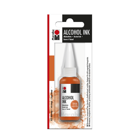 Marabu tinta de alcohol Botella de plástico 20 ml, rojo-naranja (023)