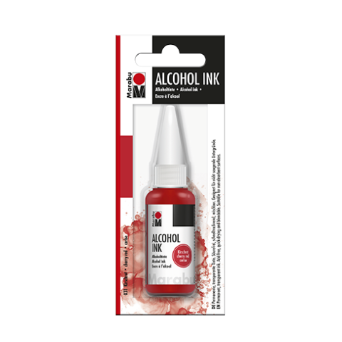 Marabu tinta de alcohol Botella de plástico 20 ml, rojo cereza (031)