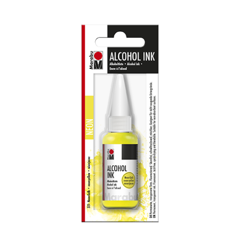 Marabu Alkohol Tinte Kunststoffflasche 20 ml, Neon-Gelb (321)