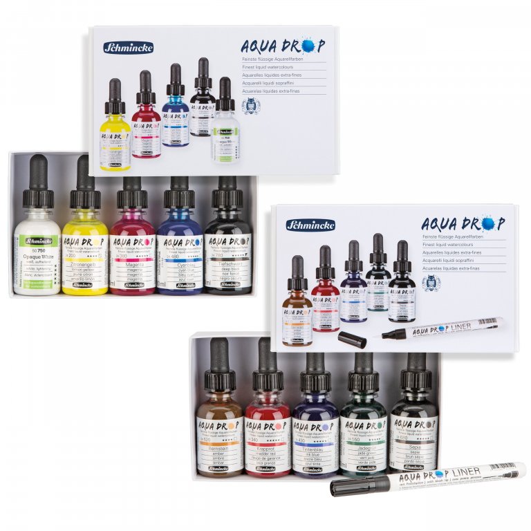 Schmincke flüssige Aquarellfarbe Aqua Drop, Set