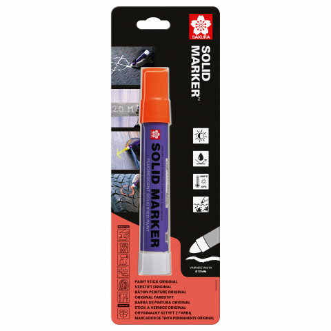 Sakura Industrial Marker Solid Marker Pen blistered, fluorescent orange