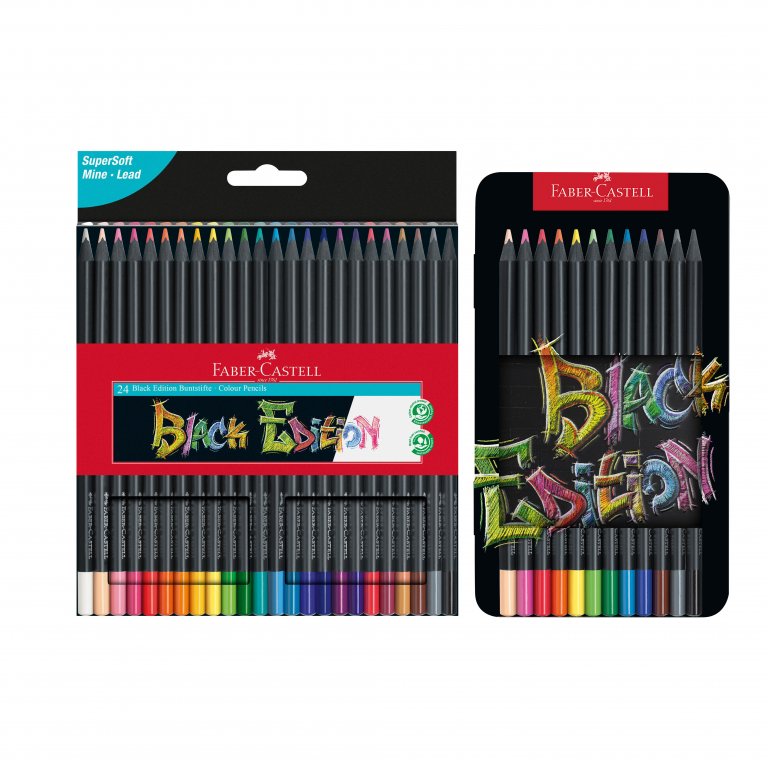 Black Edition colour pencils, cardboard box of 24