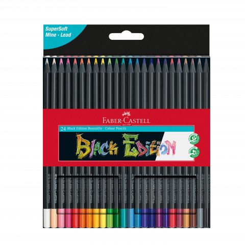 Juego de lápices de colores Faber-Castell Black Edition 24 bolígrafos en caja de cartón