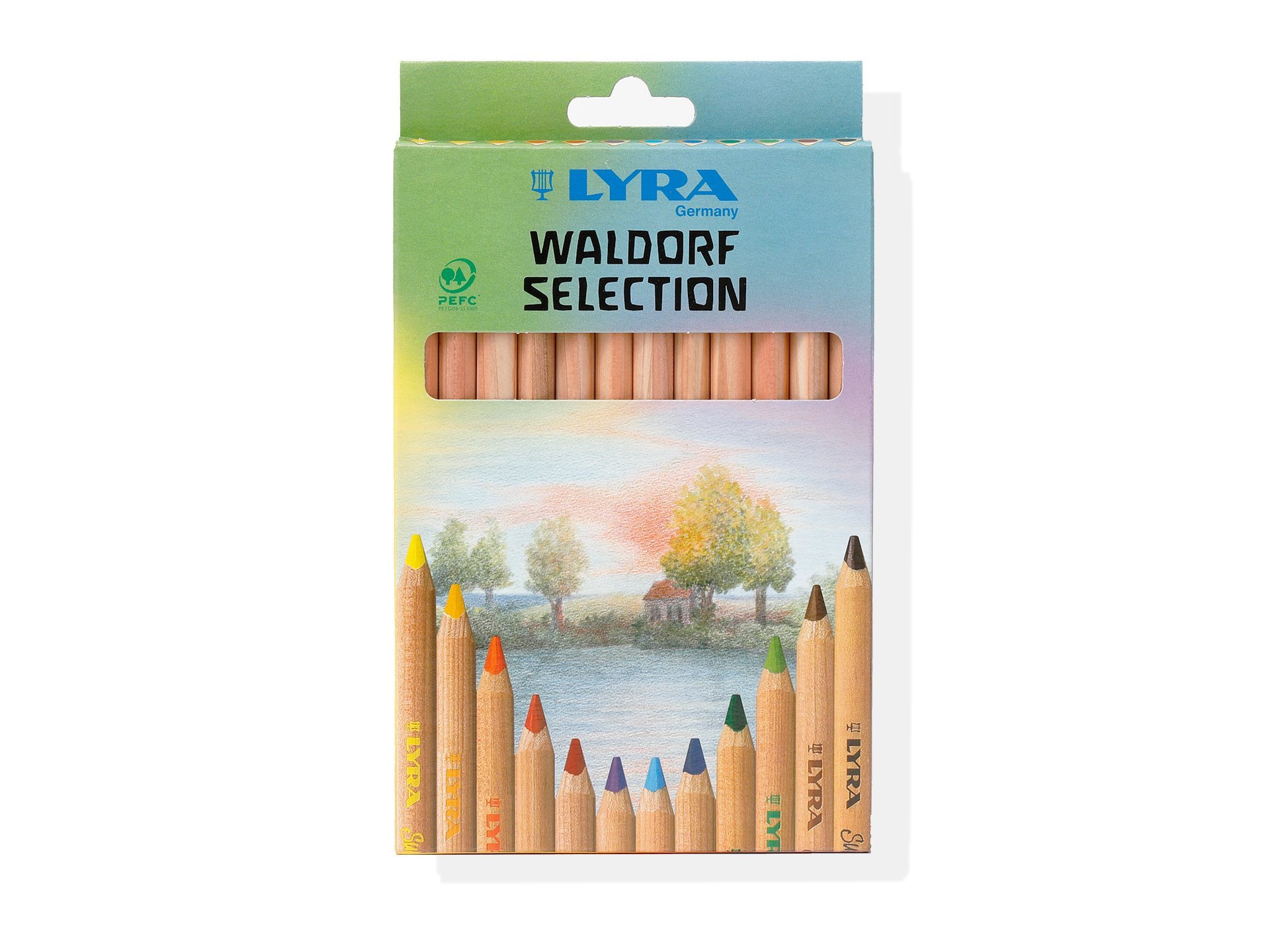 Lyra Súper Ferby Waldorf Selección 3711121 Lápices Colorear 12 surtidos colores naturales en Caja 