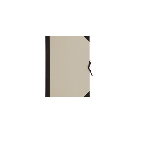 Cartón reciclado para encuadernación de carpetas de dibujo con correa/solapas interiores, para DIN A2, gris