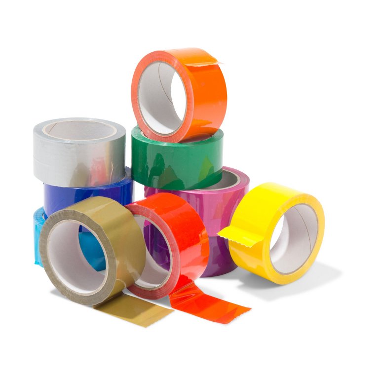 Packing tape, PP, acrylate adhesive, coloured