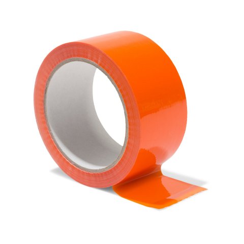Cinta de embalaje PP acrilato adhesivo de color 50 mm x 66 m, 48 µm, enrollado silencioso, naranja