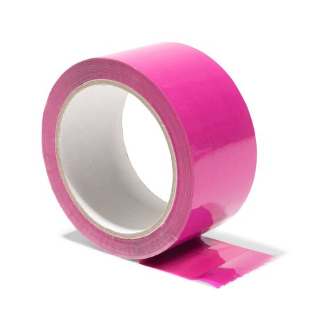 Cinta de embalaje PP acrilato adhesivo de color 50 mm x 66 m, 48 µm, enrollado silencioso, rosa