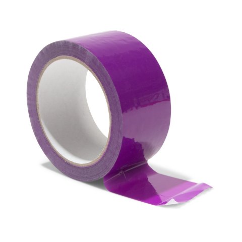 Cinta de embalaje PP acrilato adhesivo de color 50 mm x 66 m, 48 µm, enrollado silencioso, violeta