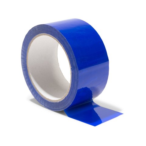 Cinta de embalaje PP acrilato adhesivo de color 50 mm x 66 m, 48 µm, enrollado silencioso, azul oscuro