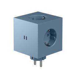 Avolt Square 2 Multi-outlet USB-C & Wallmount, 2 x USB-C, 5 V, 30 W, 3 x 230 V, Schuko, ocean blue