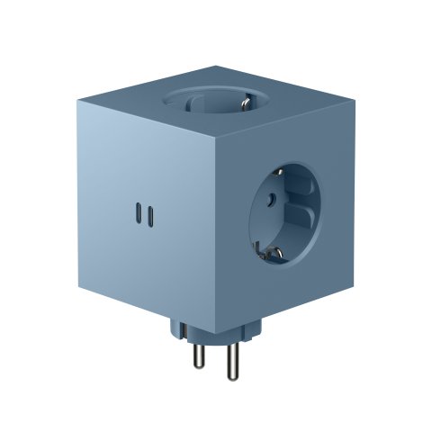 Avolt Mehrfachsteckdose Square 2 USB-C & Wallmount 2 x USB-C 5 V 30 W, 3 x 230 V, Schuko, hellblau