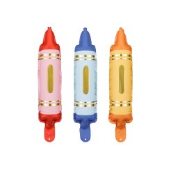 Motivo palloncini in foil, Set di 3 matite 7 x 30 cm