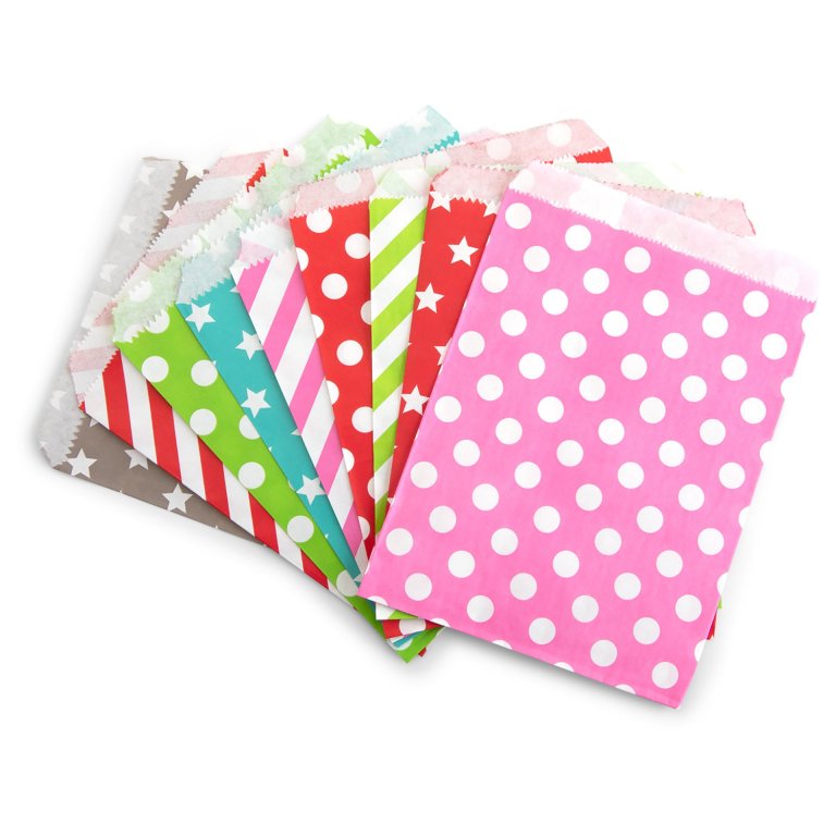 Flachbeutel aus Papier mit Motiv, Set