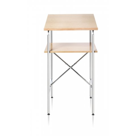 Standing desk E2 frame chrome, tops maple, natural