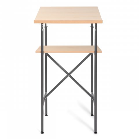 Standing desk E2 frame metallic-grey, tops maple, nature