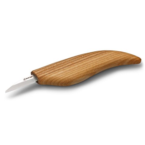 Beavercraft coltello da intaglio lama dritta Lunghezza lama 35 mm, manico in legno di frassino