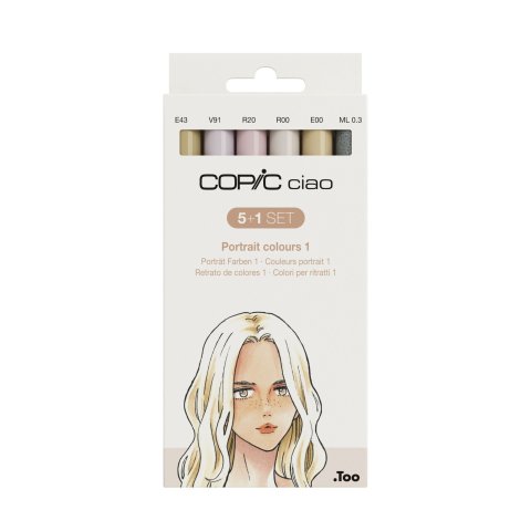 Copic Ciao, set de seis 5+1 Set, Tonos de piel 1