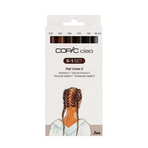 Copic Ciao, 6er-Set 5 Ciao + 1 Multiliner, Hair Tones 2