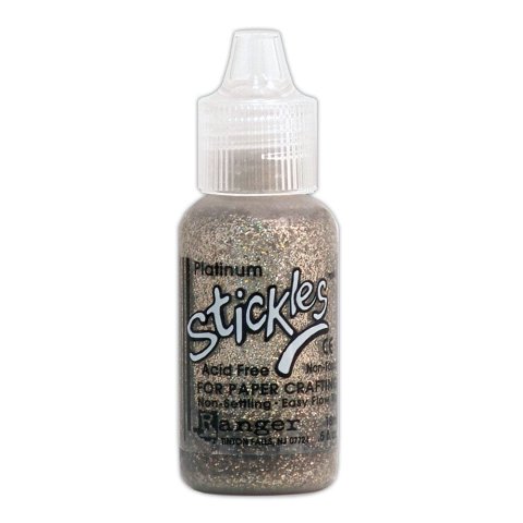 Ranger Stickles pegamento de purpurina 18 ml, punta fina, sin ácido, Platinum
