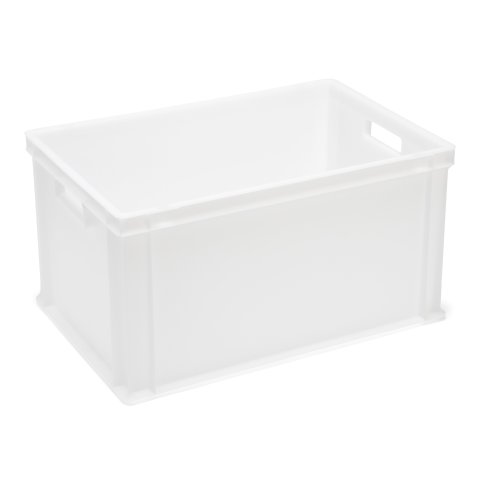 Stacking (utility) box, white translucent, sealable without lid, 320 x 400 x 600 mm (stacking height 309 mm)