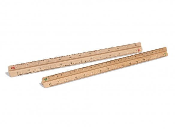 Triangular scale ruler, solid wood