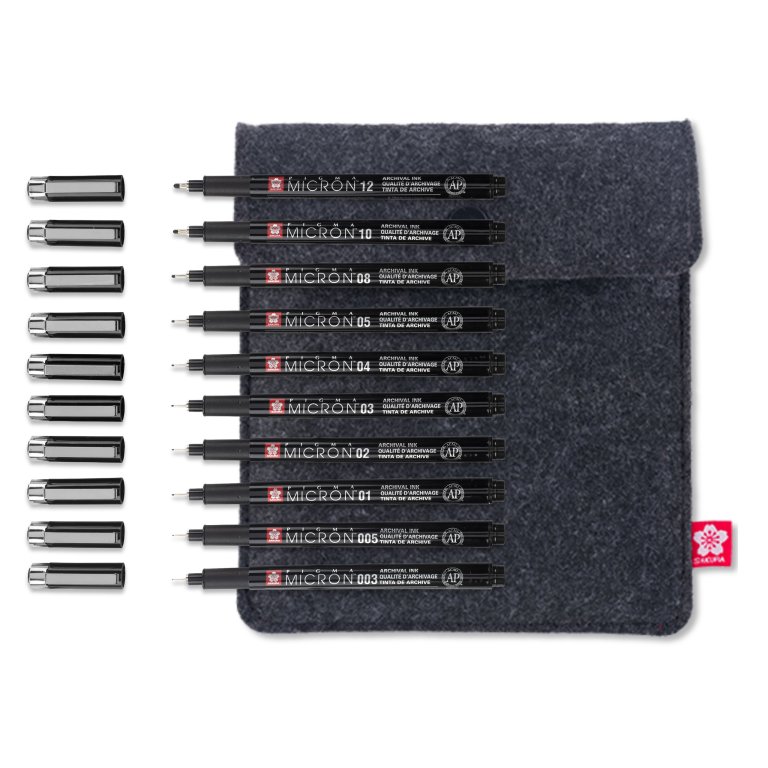 Sakura fineliner Pigma Micron, set di 10 pezzi