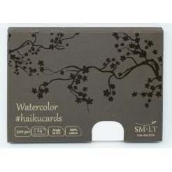 Aquarellkarten Haikucards weiß, 300 g/m², Set, 24 Blatt: 105 x 145, gerundete Ecken, in Kartonbox
