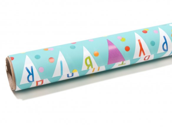 Geschenkpapier Rolle Wimpel Happy Birthday