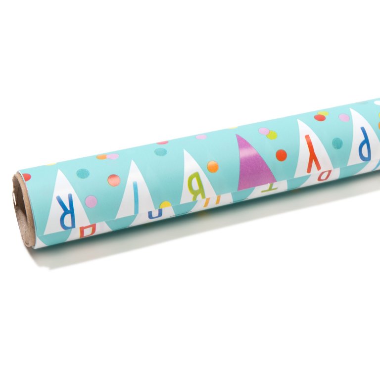 Rollo de papel de envoltura banderín Feliz Cumpleaños