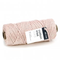 Cordón de algodón iridiscente ø aprox. 3 mm, l = 50 m, 98 % algodón, rosa
