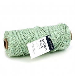 Cordón de algodón iridiscente ø aprox. 3 mm, l = 50 m, 98 % algodón, menta