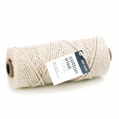 Cordón de algodón iridiscente ø aprox. 3 mm, l = 50 m, 98 % algodón, blanco natural