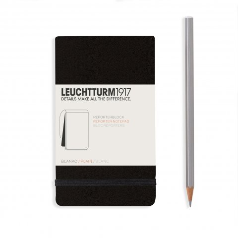 Leuchtturm Notizblock Hardcover A6, Pocket, blanko, 92 Blatt, perforiert, schwarz