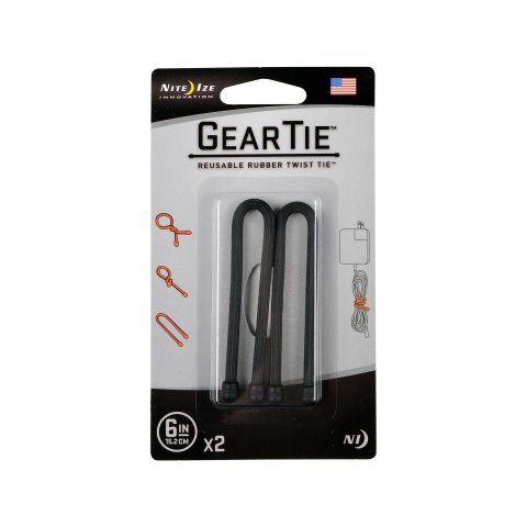 NITE IZE Gear Tie, flex wire set of 2, black, l = 150 mm