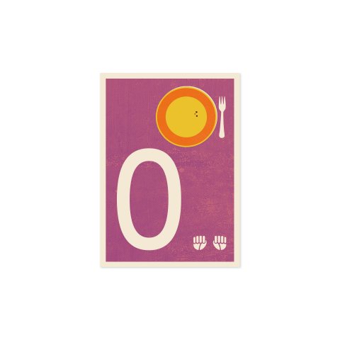 Monimari postcard recycled paper numbers DIN A6, 105 x 148 mm, 350g/m², FSC, 0