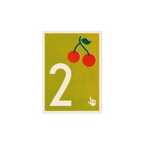 Monimari Postkarte Recyclingpapier Zahlen DIN A6, 105 x 148 mm, 350g/m², FSC, 2