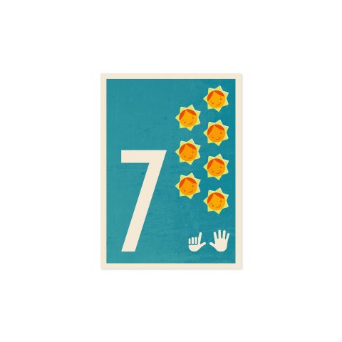 Numeri di carta riciclata da cartolina Monimari DIN A6, 105 x 148 mm, 350g/m², FSC, 7