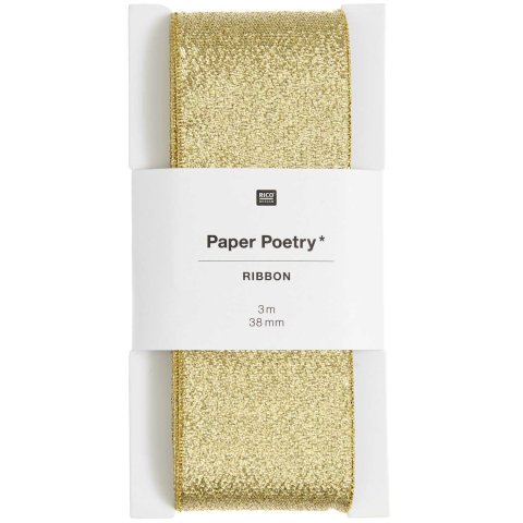 Metallic Band Glitzer b = 38 mm, l = 3 m, 72% Nylon, gold